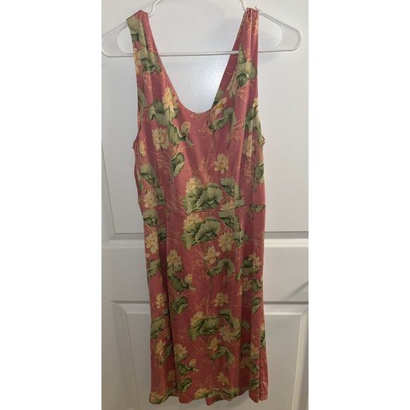 Tommy Bahama Vintage Dress Pink Floral Flowers size XL (16) Sleeveless summer - Picture 6 of 6